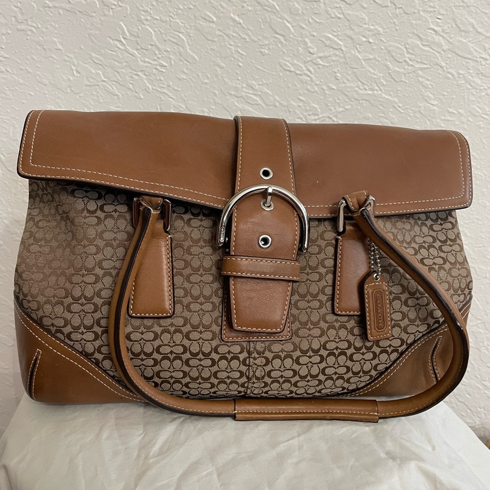 Authentic leather and canvas Coach bag